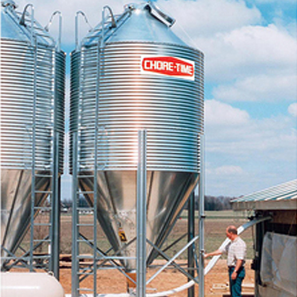 Conical feed bins